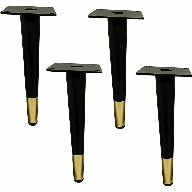 Symple Stuff Black & Golden Metal Replacement Furniture Legs Wayfair